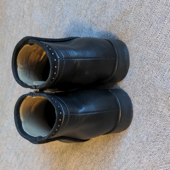 Italeau black leather womens ankle boots size 39.5 - Picture 3 of 5
